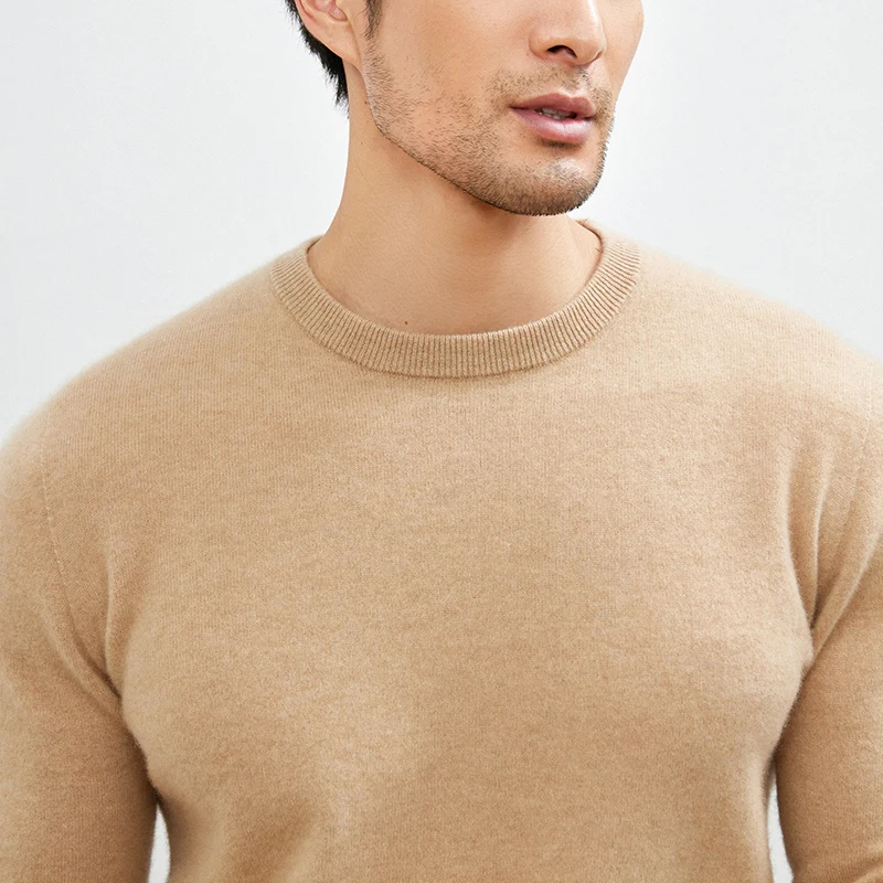 Classic Men's 100% Pure Cashmere Sweater round Neck Pullover Style for Autumn/Winter Collection