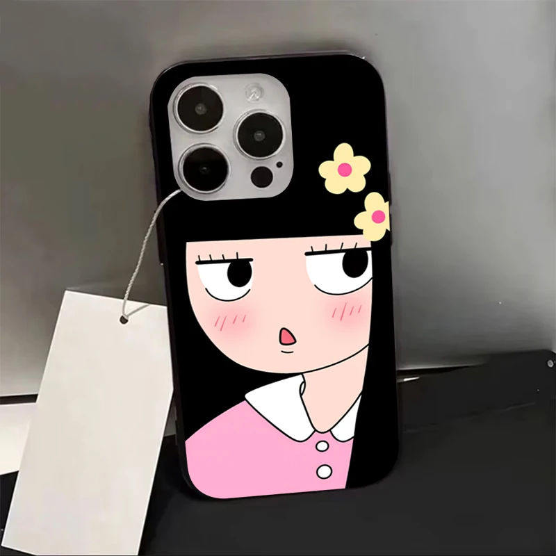 Coque de téléphone antichoc souple à motif fille adorable pour iPhone 17 Air 16 15 14 13 12 11 Pro Max 16e 17e XR X XS Max 7 8 16 Plus