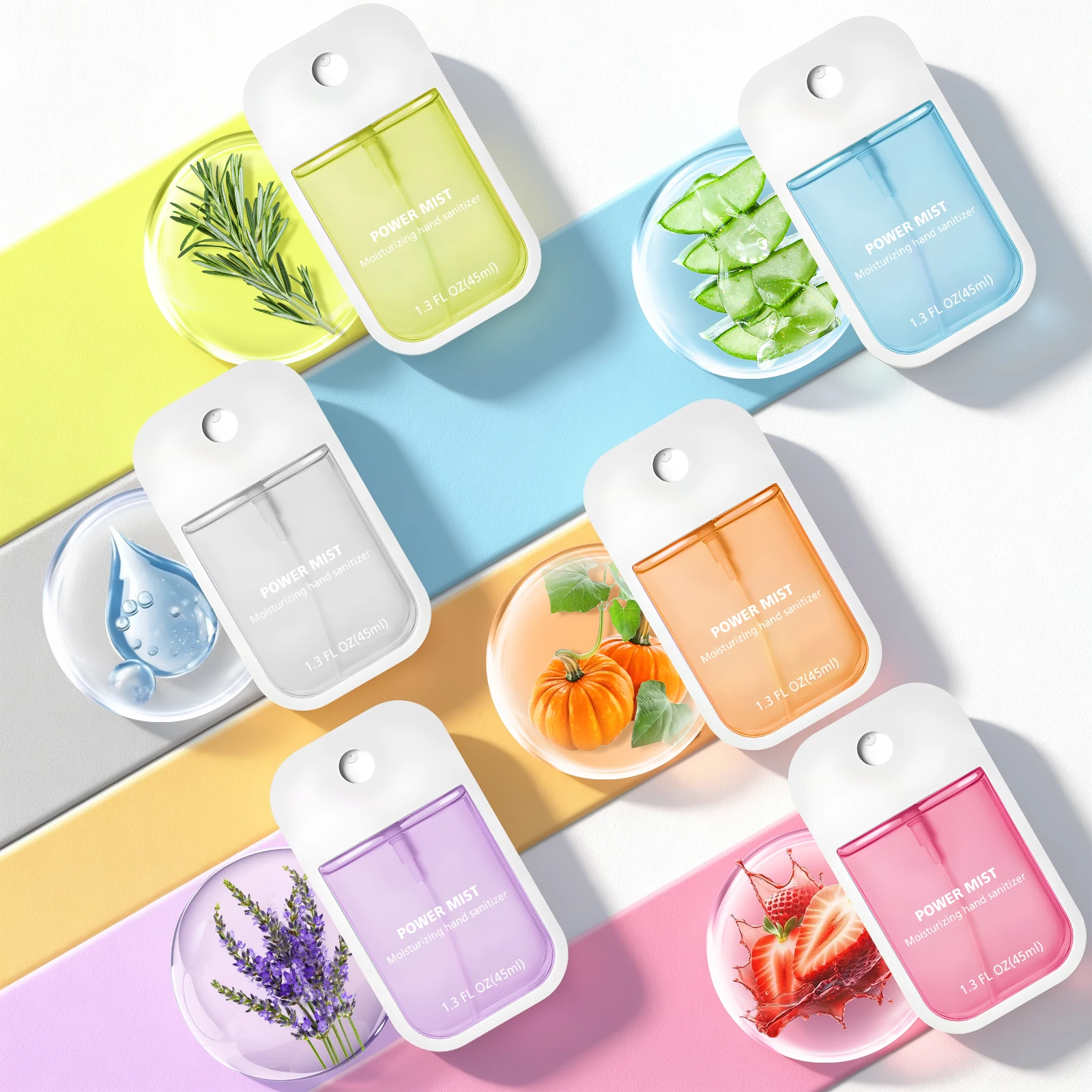 Portable Card Shape Hand Sanitizer Mist 45ml Moisturizing Disinfectant Spray Mini Pocket Hand Cleanser For Travel Outdoor School Daily Use