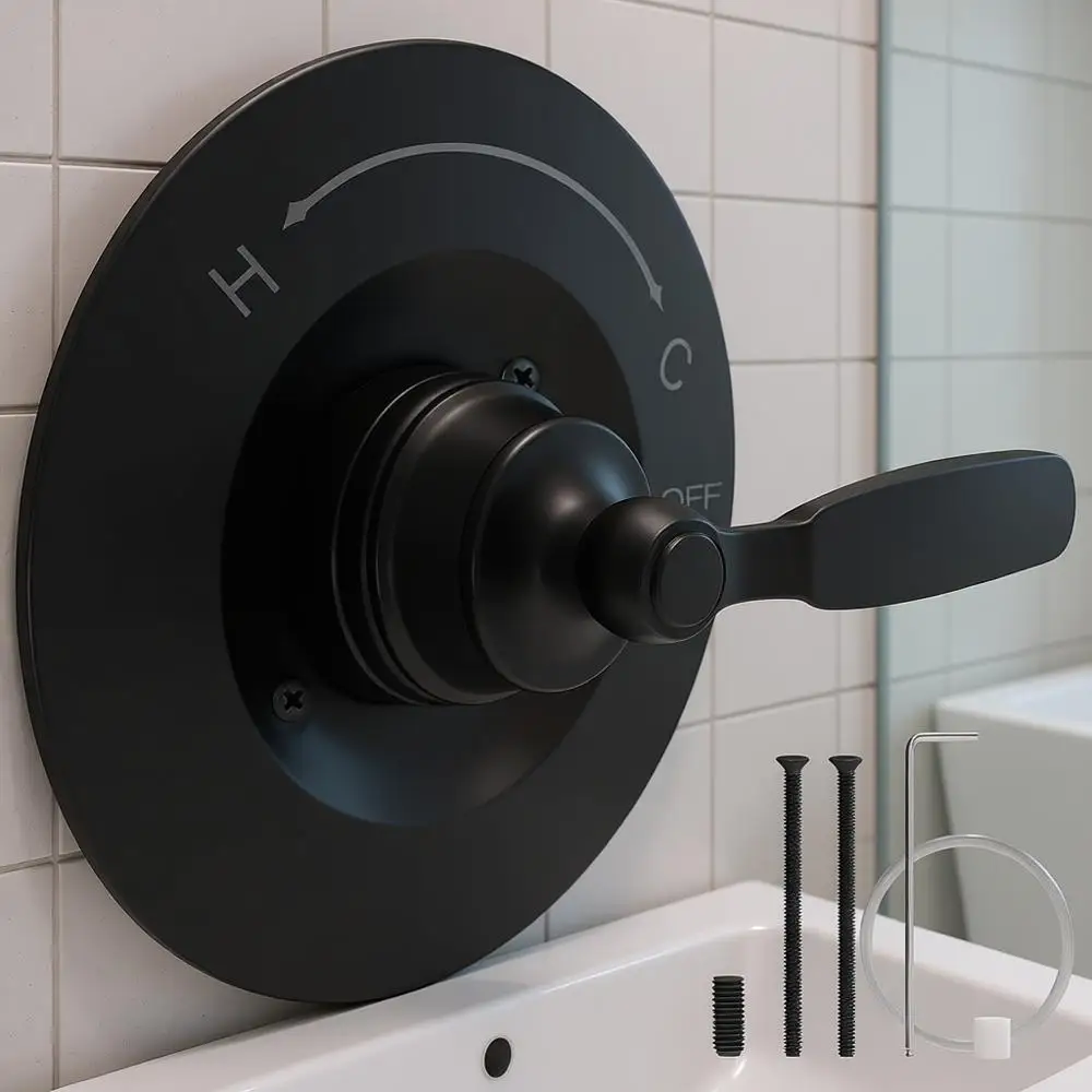 

Матовая черная ручка для душа, совместимая с комплектом отделки серии 14 и картриджем RP46074 (серия R10000)