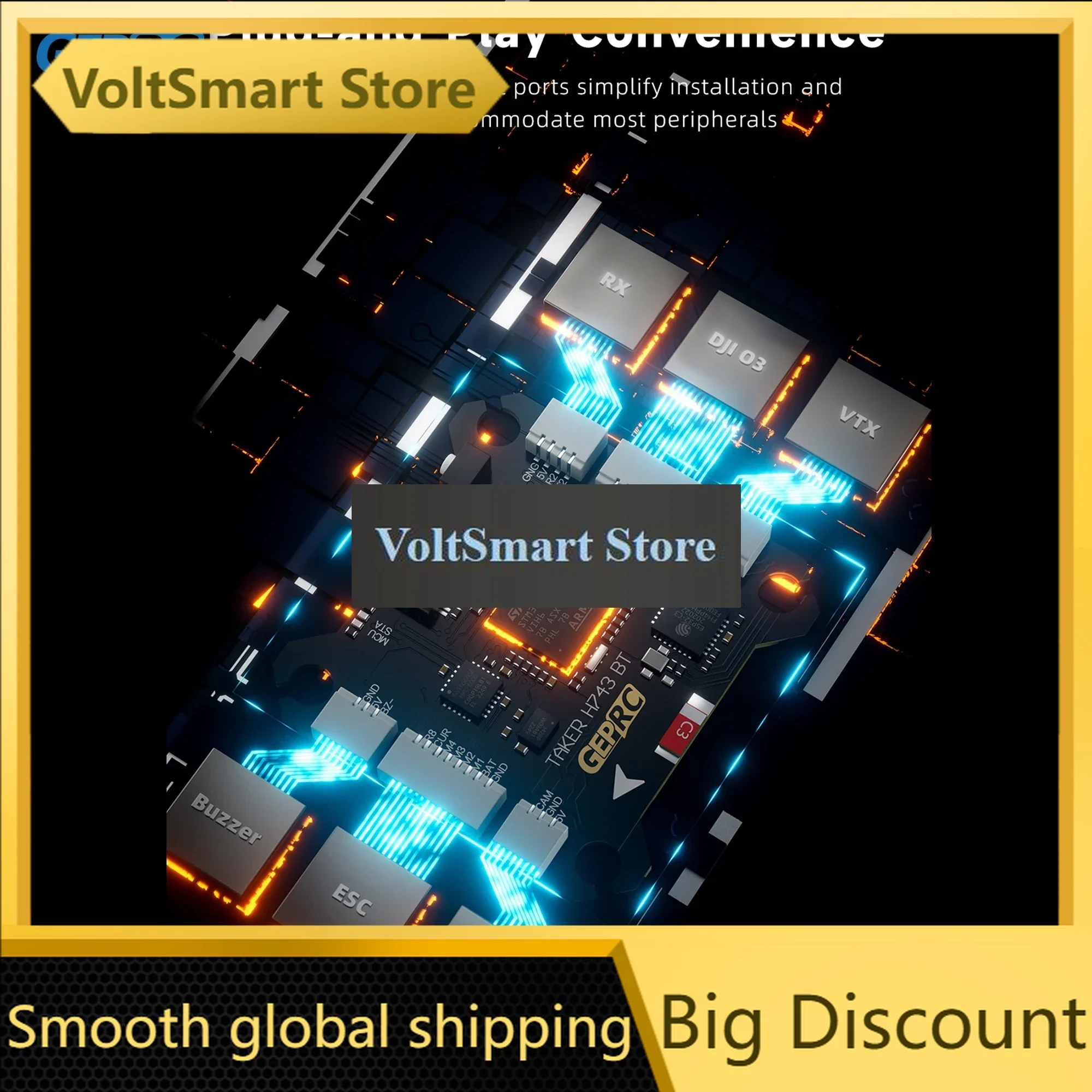 VoltSGEPRC TAKER H743 BT 8Bit 80A STACK 80A 4IN1 ESC Dual Gyro 512MB Black Box Data Analyze Record Flight Barometer Racing FPV D