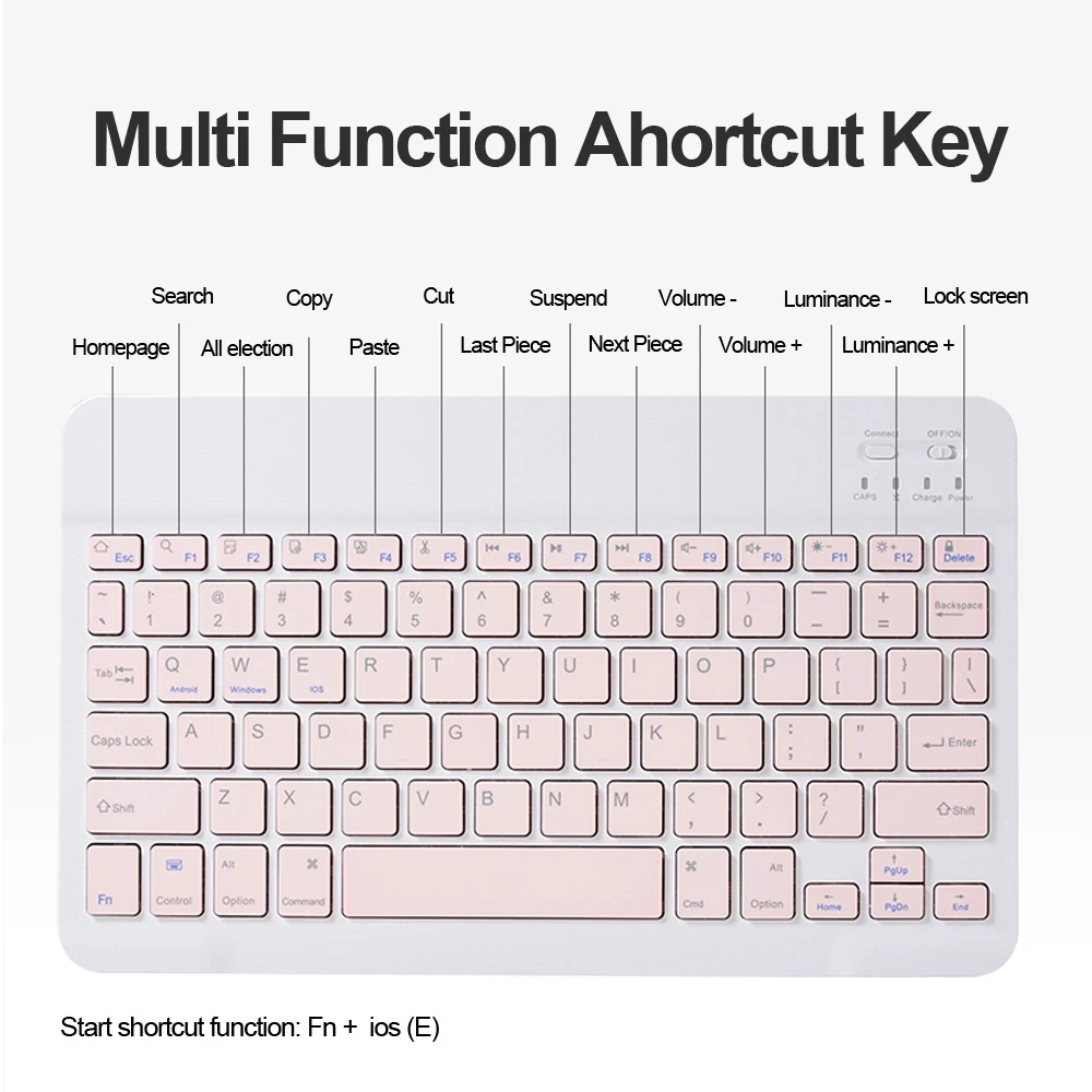 Wireless Keyboard 10 Inch for iPad ALLDOCUBE Teclast P20HD Ultra-Thin Bluetooth Keyboard for Win Android Ios/Mac(Yellow)