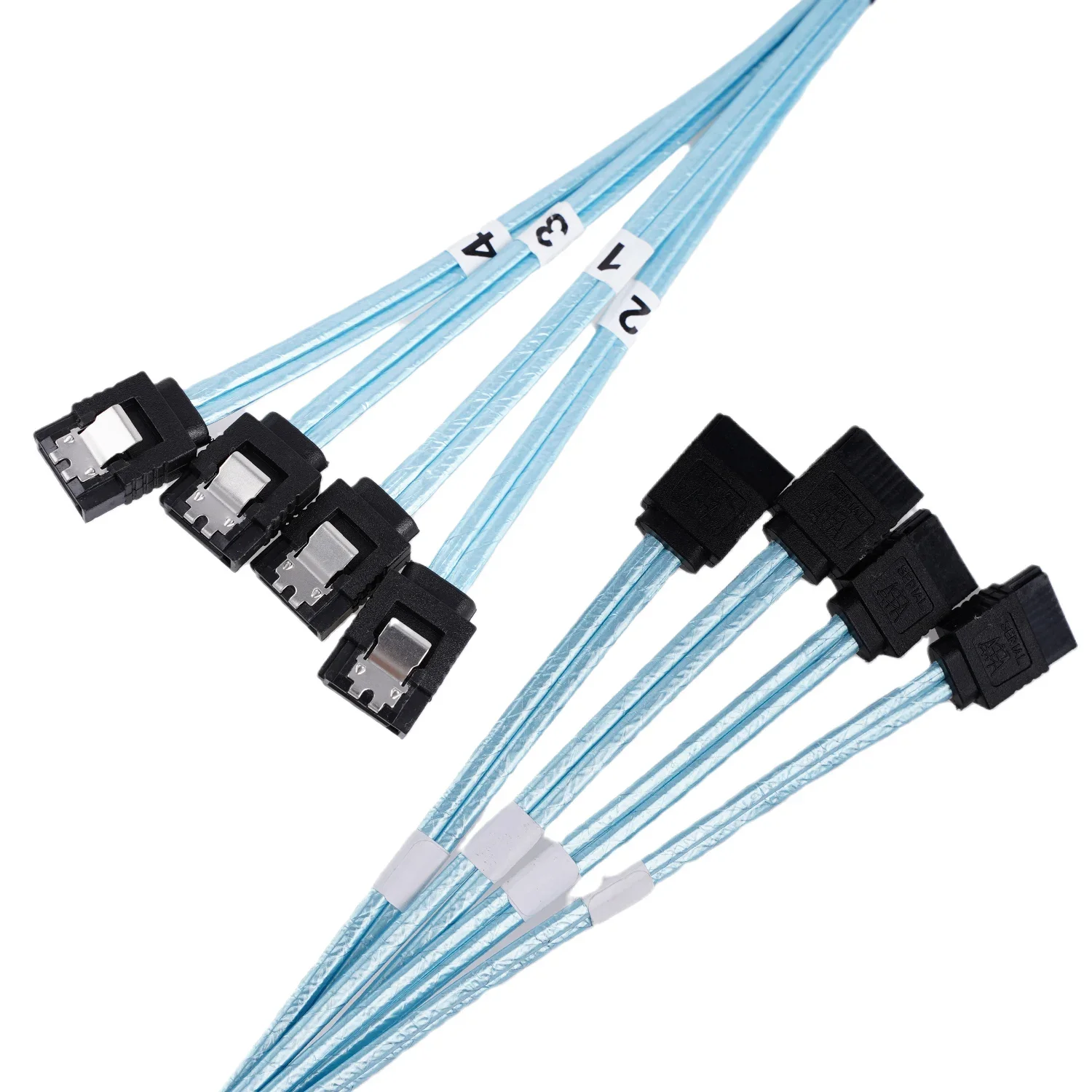 Lecolli SATA 3.0 Data Line High Speed 6Gbps SAS Cable 4xSATA 7Pin Female To 4xSATA 7Pin Female Cable High Quality For Server