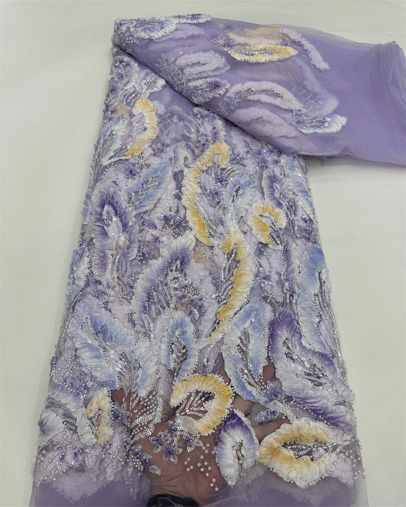 Latest High Quality Classic Very Soft Eligant Delicate Embroidery Tulle Sequin Fabric For Wedding Party Dress