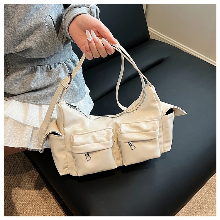 2026 Frühling Neue Einfache und Vielseitige Pendler-Tasche für Damen Hochwertige Textur Pendler-Umhängetasche mit Zwei Fächern – Detail 10