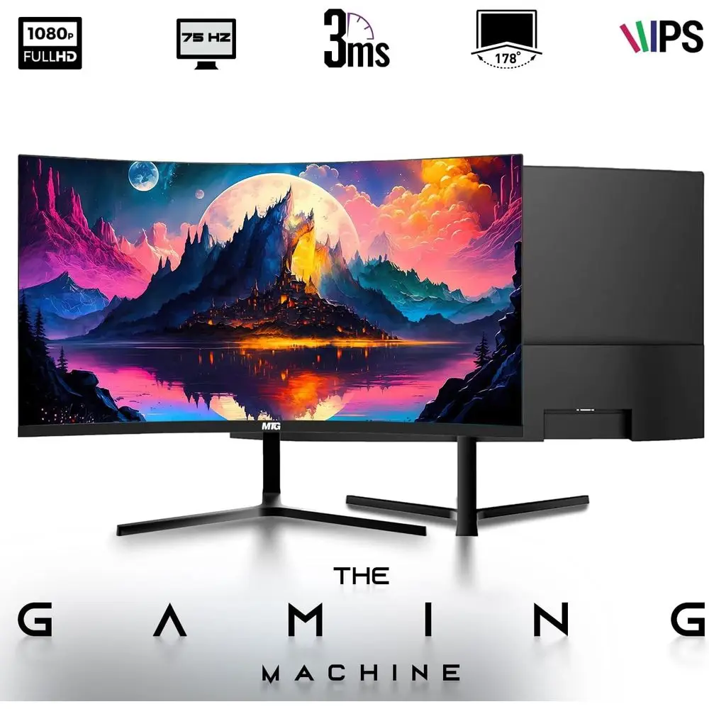 PC Desktop Intel Core i5 - 16GB RAM, 512GB SSD, GPU GT-1030, Monitor Curvo 24'', Tastiera e Mouse RGB, Webcam, Windows 11 (Rinnovato)