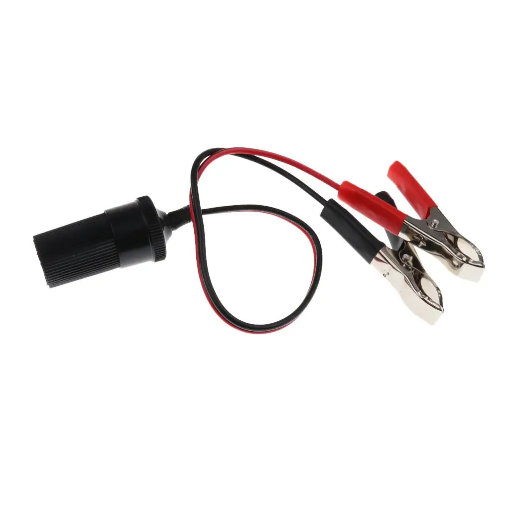 Car Alligator Crocodile Clip Heavy Duty Power Cable Copper Wire Connector Electrical Adapter for 12V Vehicle Use