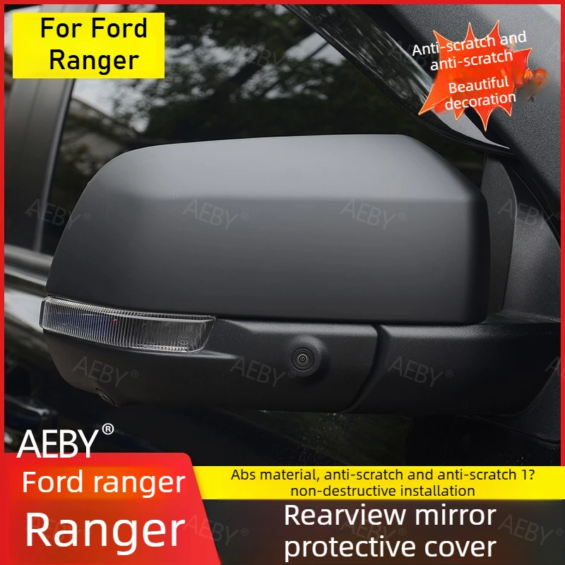 

For Ford Ranger 2022-2026 side mirror cover,Side view mirror protective cover with shell decoration,Full cover anti-scratch
