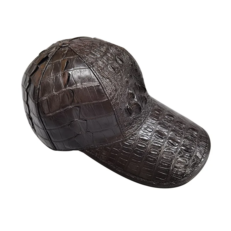 2024 new arrival crocodile skin baseball cap Genuine leather sun hat