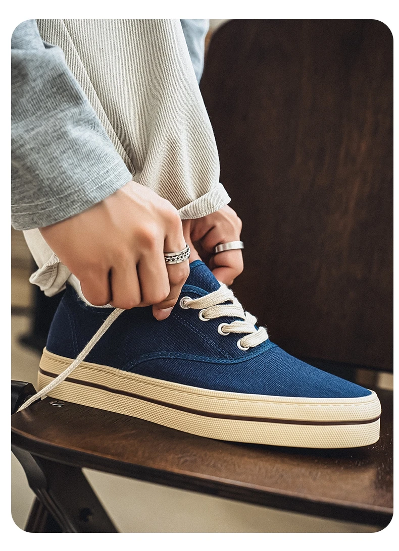 Sommer-Herren-Segeltuchschuhe, bequeme, atmungsaktive, lässige Turnschuhe, modische, niedrig geschnittene Designer-Schuhe für Herren, Vulkanisationsschuhe – Detail 9