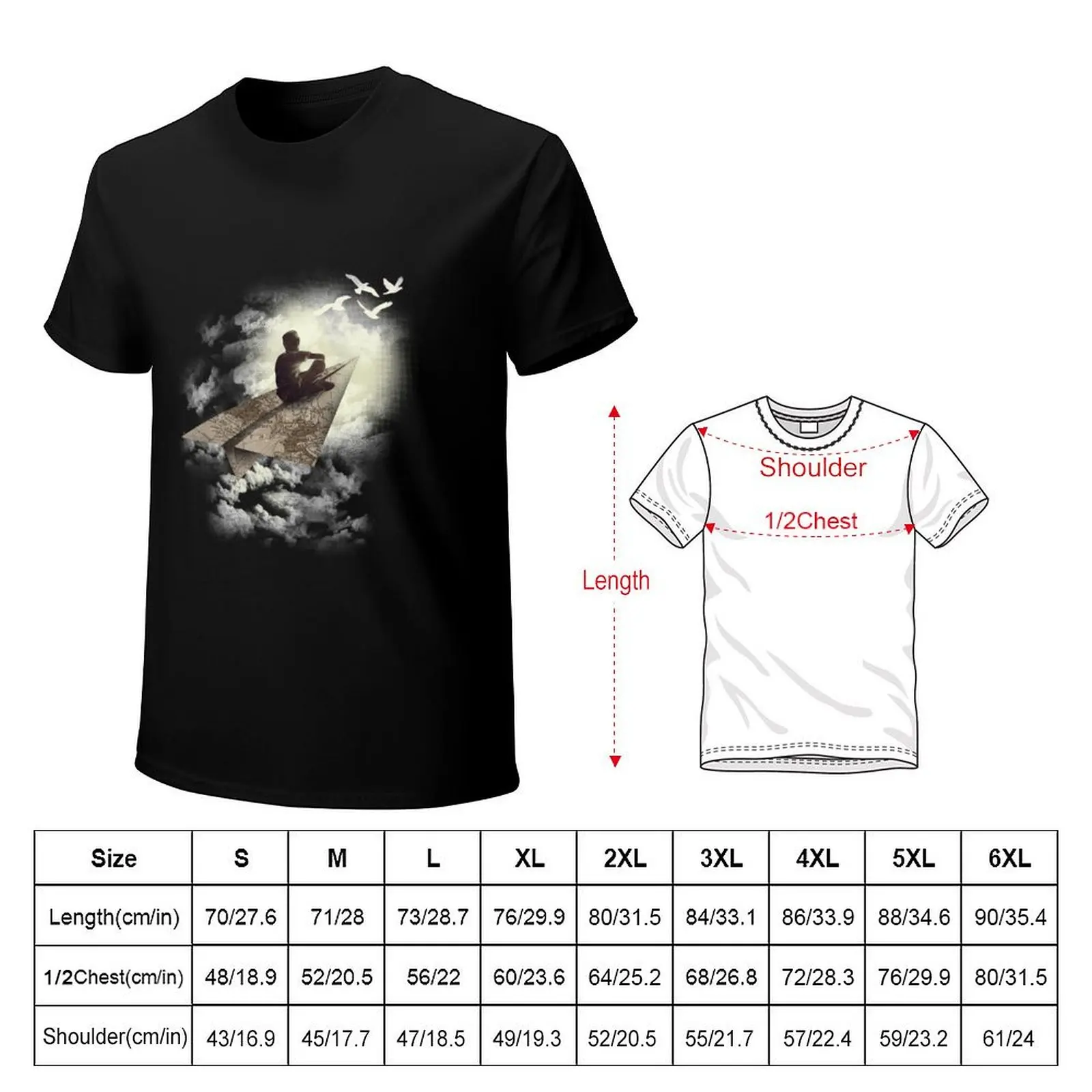 Paper Aeroplane T-Shirt Athletic Fit Sports Short Sleeve Top