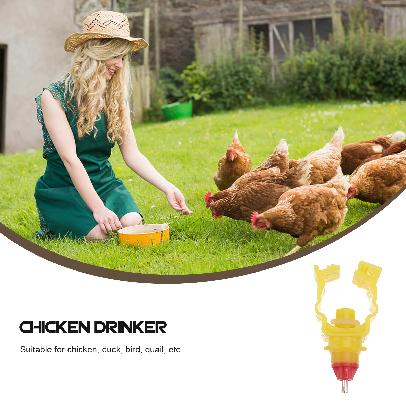 

6Pcs Poultry Water Feeder Spring Clip Buckets Use Automatic Chicken Waterer Suitable for Ducks Geese Quail