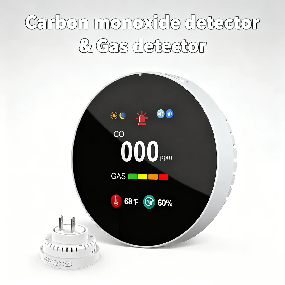 

CHZHVAN Independent Gas Detector & Carbon Monoxide Alarm With Temperature&Humidity 4 in 1 Natural Gas&CO Alarm for Home Security