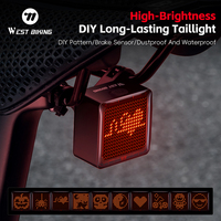 WEST BIKING High Visibility DIY Rear Bicycle Light with 1100mAh Long Endurance Brake Tail Light Team Cycling Safety Accessories