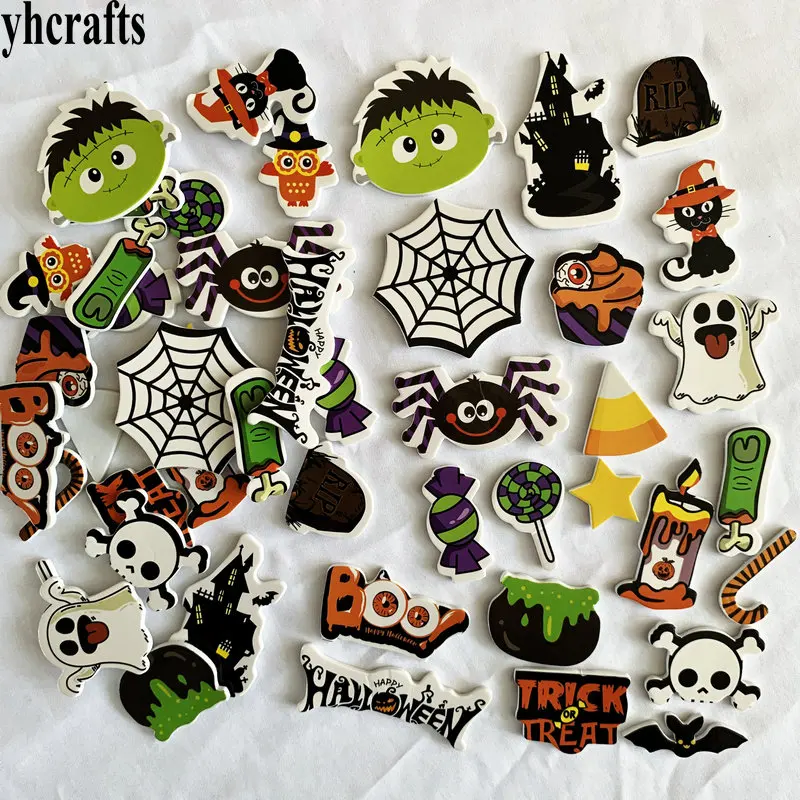 1bag/LOT,New printed halloween foam stickers Spider ghost  candy shape holiday decoration indoor ornament