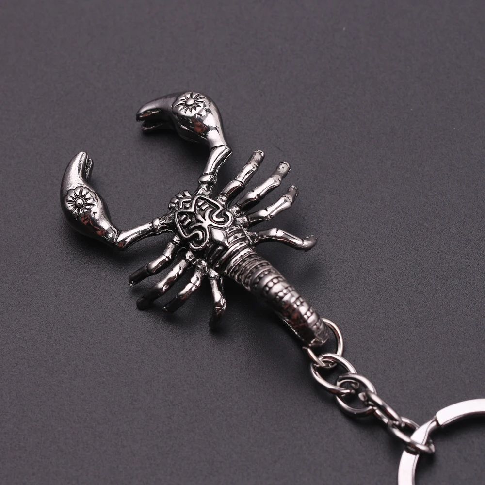 Hip hop Black Cool Scorpion Animal Pendant Key Chain Stainless Steel Exquisite Fashion Punk Keychain Men Jewelry Birthday Gift