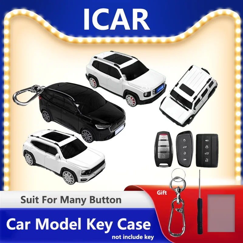 Kreativität Schlüsseletui Automodell für Great Wall Haval Hover Dargo H3 H6 H9 TANK 300 TANK 500 2024 H-DOG Owl Dragon Jolion Cover Fob