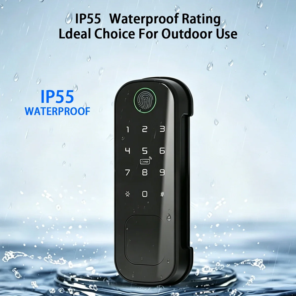 Double Sided Smart Gate Lock IP55 Waterproof Tuya WiFi TTLock BLE Fingerprint Password IC Card APP Remote Key Lock