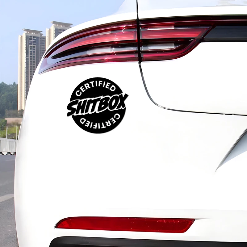 “SHITBOX CERTIFIED”stickers,Durable & Weather-Resistant Vehicle Accessory,Perfect for Adding a Touch of Humor to Your Car! view 5