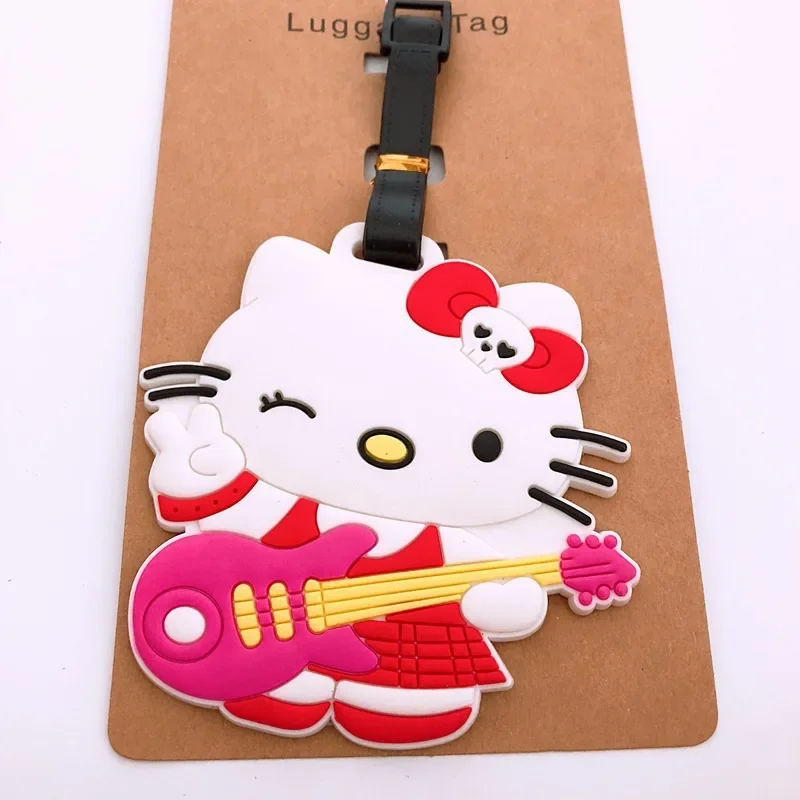 Sanrio Hello Kitty ravel Accessories Luggage Tag Silica Gel Suitcase ID Addres Holder Baggage Boarding Tag Portable Label