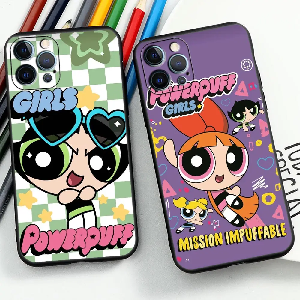 Phone Case For IPhone 14 13 12 11 PRO MAX Apple 16 7 15 8 SE Plus X XR XS MAX Funda Case Shell Coque Capa The P-Powerpuff Girls