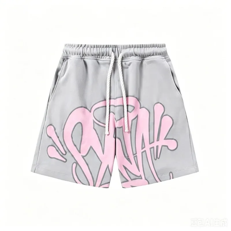 Trendy Brand American Street Graffiti Letter Printed Sports Shorts for Men's Sports and Leisure Quick Drying Beach Pants