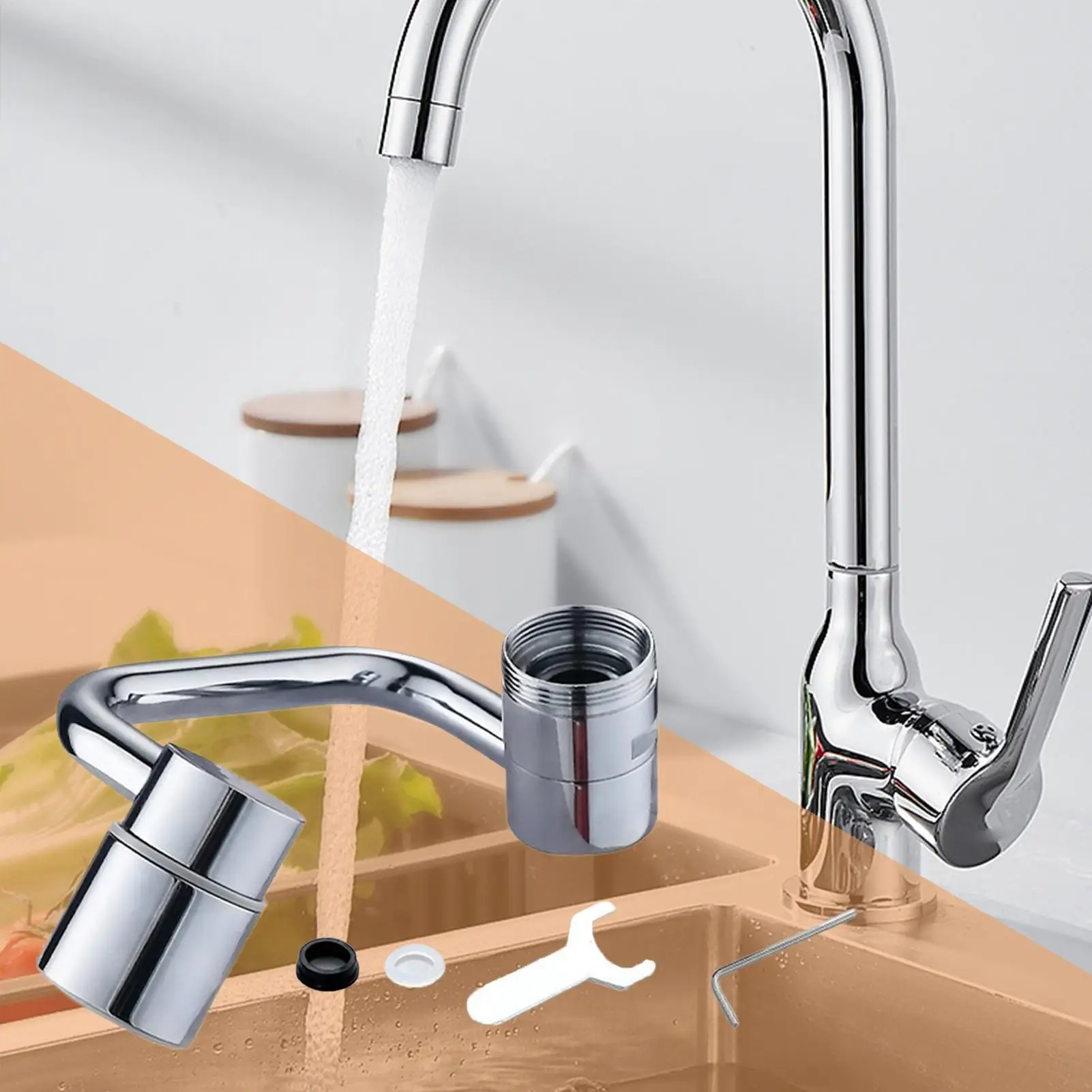 

Удлинитель для смесителя, вращающийся фильтр для ванной комнаты, аэратор, запасные части с 2 режимами распылителя для кухонной ванны