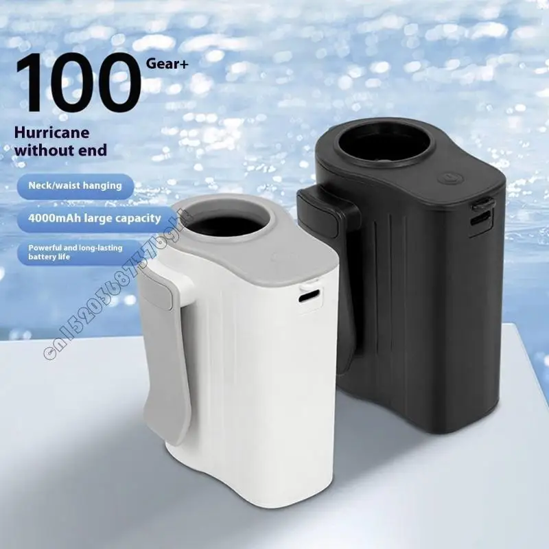 مروحة حزام بلاستيكية 4xfb 4000mAh معجزة مروحة مروحة محمولة على الخصر مروحة مروحة مروحة صغيرة