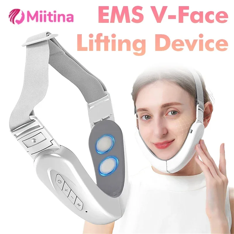 

LED Photon Therapy Face Slimming Vibration Massager EMS Facial Lifting Devices Double Chin V Line Lift Jaw Beauty Care Device