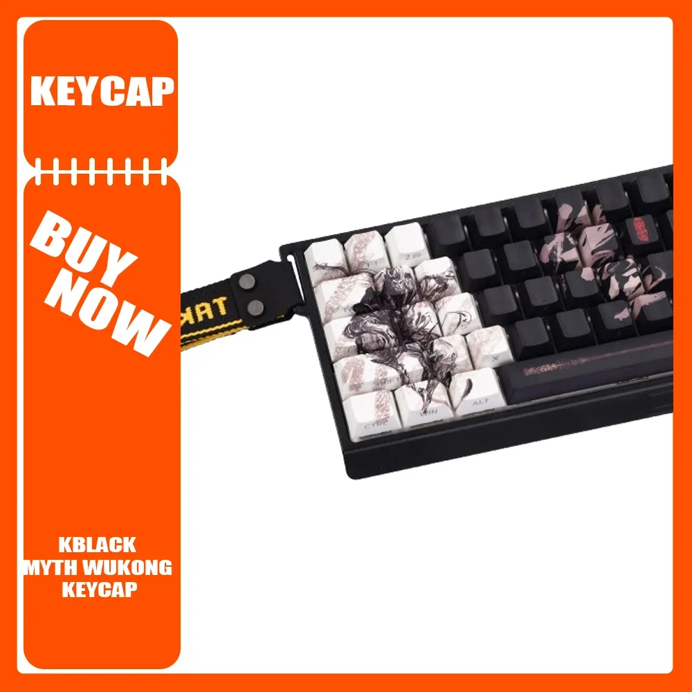 Black Myth Wukong Keycap 130key PBT Five-Sided Sublimation Side Carving Mechanical Keyboard Accessory Customized Keycaps