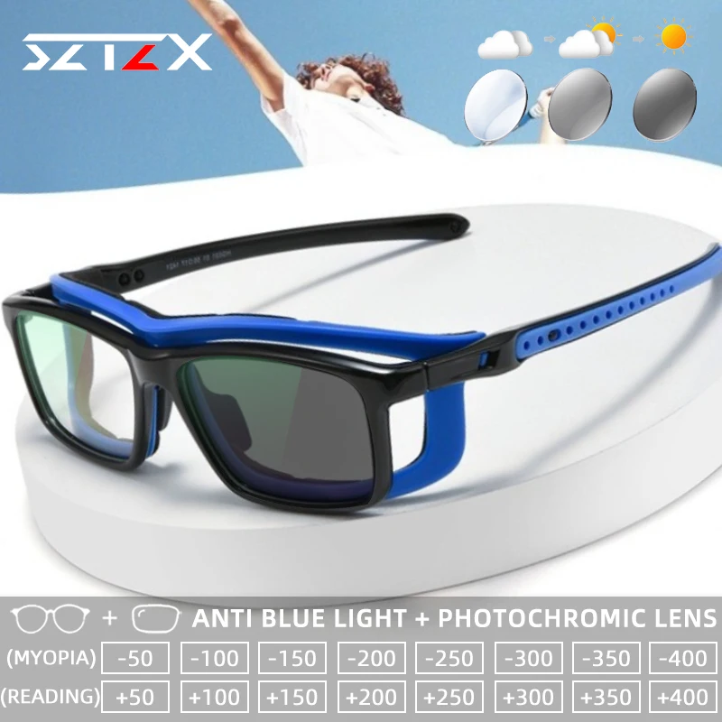 

SZTZX Sporty Anti-Collision Ultralight Myopia Glasses For Basketball Outdoor Cycling Progressive Prescription Reading Glasses