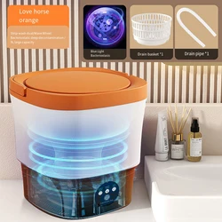 Mini Portable Washing Machine 9L Big Capacity with Dryer Basket for Clothes Home Tourist Travel Sock Underwear Washer AU UK Plug