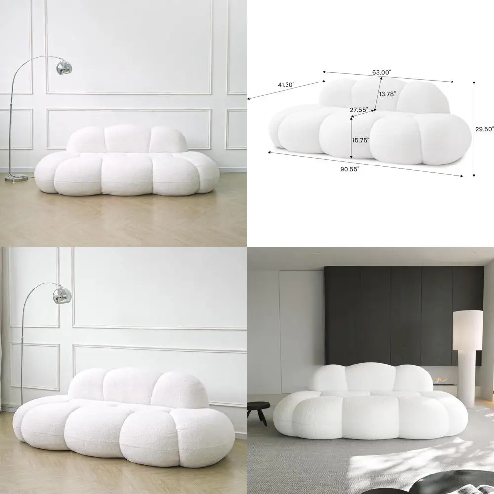 أرائك معاصرة مستوحاة من السحابة لمساحات المعيشة، مقاعد منجدة من القطيفة، أثاث صالة مريح على شكل سحابة، غرفة نوم