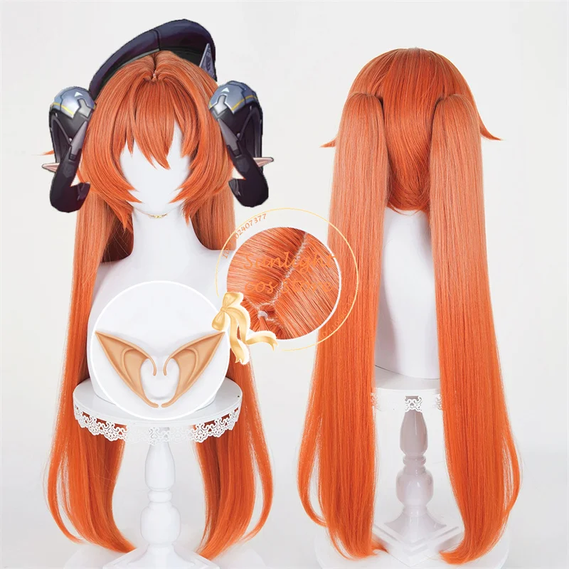 

ZZZ Orphie Cosplay Wig 80cm Orange Ponytail Heat Resistant Synthetic Hair For Women Halloween Costume Cosplay Anime Wig