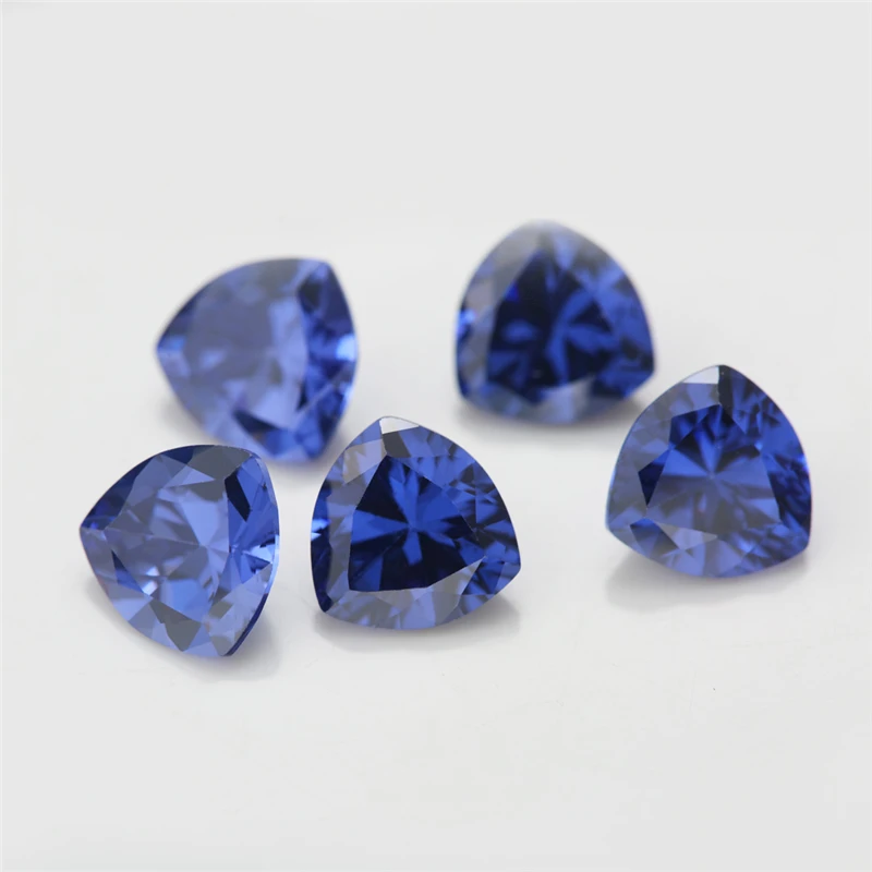 Trillion Cut Loose Cubic Zirconia Stone 5A CZ Zircon Green Sea Blue Tanzanite Color Size 3x3mm~10x10mm