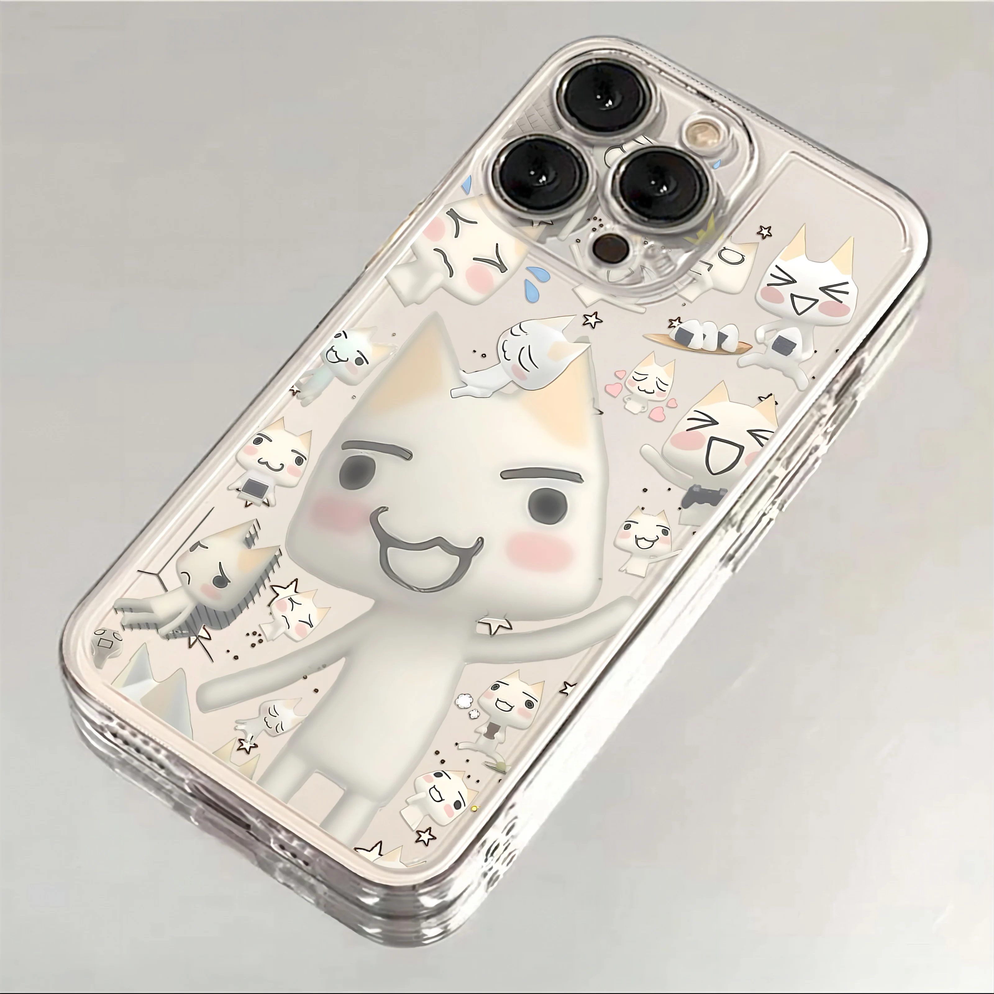 INS Cute Toro Inoue Cat Clear Case per Samsung A73 A72 A71 A55 A52 A51 A50 A35 A33 A32 A31 A30 A24 A23 A22 A13 A12 A05 5G Cover