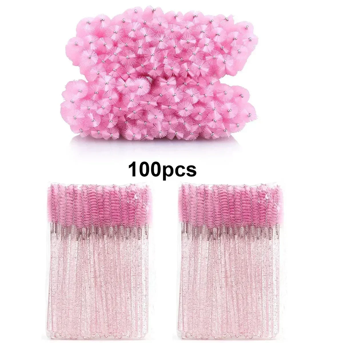 100pcs Disposable Eyelash Brushes Spoolies for Makeup