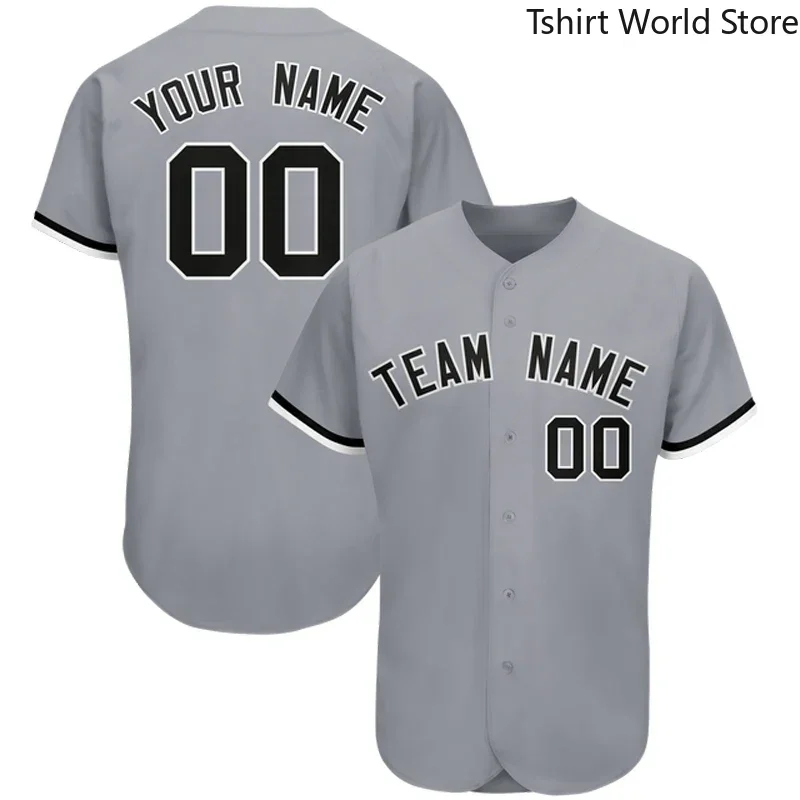 Grey Series Custom Baseball Jersey Shirt Printed for Men and Women Shirt Casual Shirts Sportswear Hiphop Tops