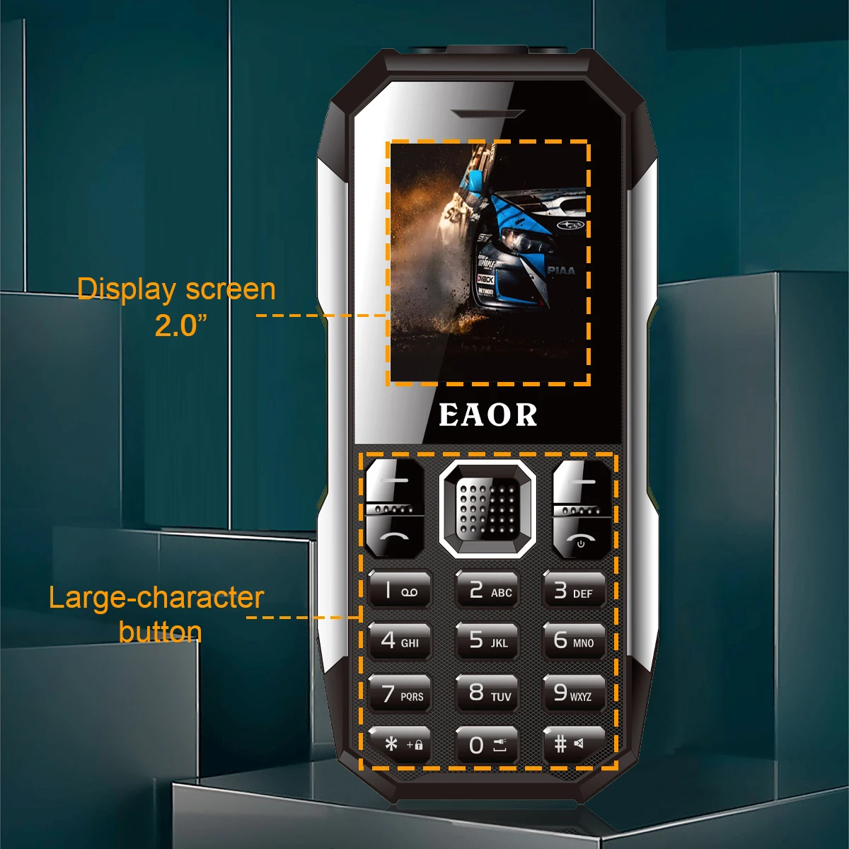 To IP68 Rugged Phone Waterproof Dustproof Keypad Phone Dual SIM 3000mAh Big Battery Push-button Phone Feature Phone with Torch