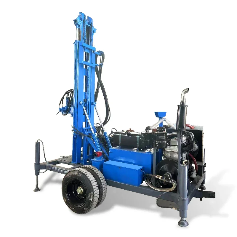 300m Depth Well Machine Customize Air Compressor or Mud Pump Operation with Wheel Track Mobility