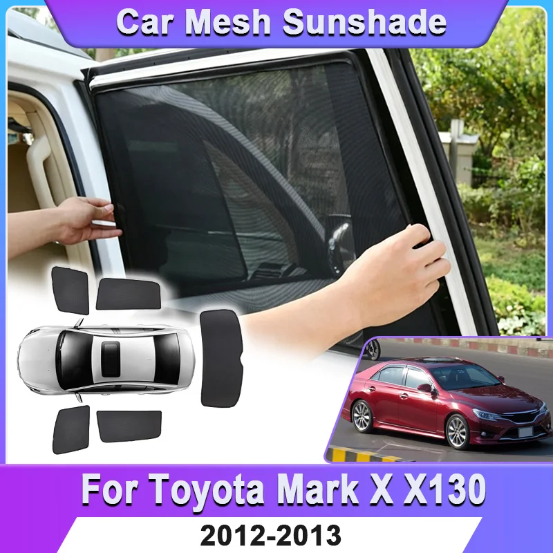 For Toyota Mark X X130 2012-2013 Car Window Sun Visor Mesh Sunshade Breathable Sunscreen Tools Windshield Cover Car Accessories