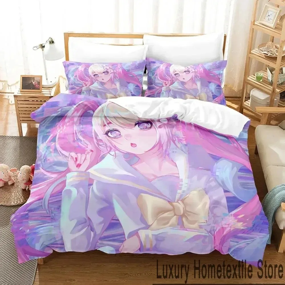 3D Print Needy Streamer Overload Anime Bedding Set Boys Girls Twin Queen King Size Duvet Cover Pillowcase Bed boys Adult