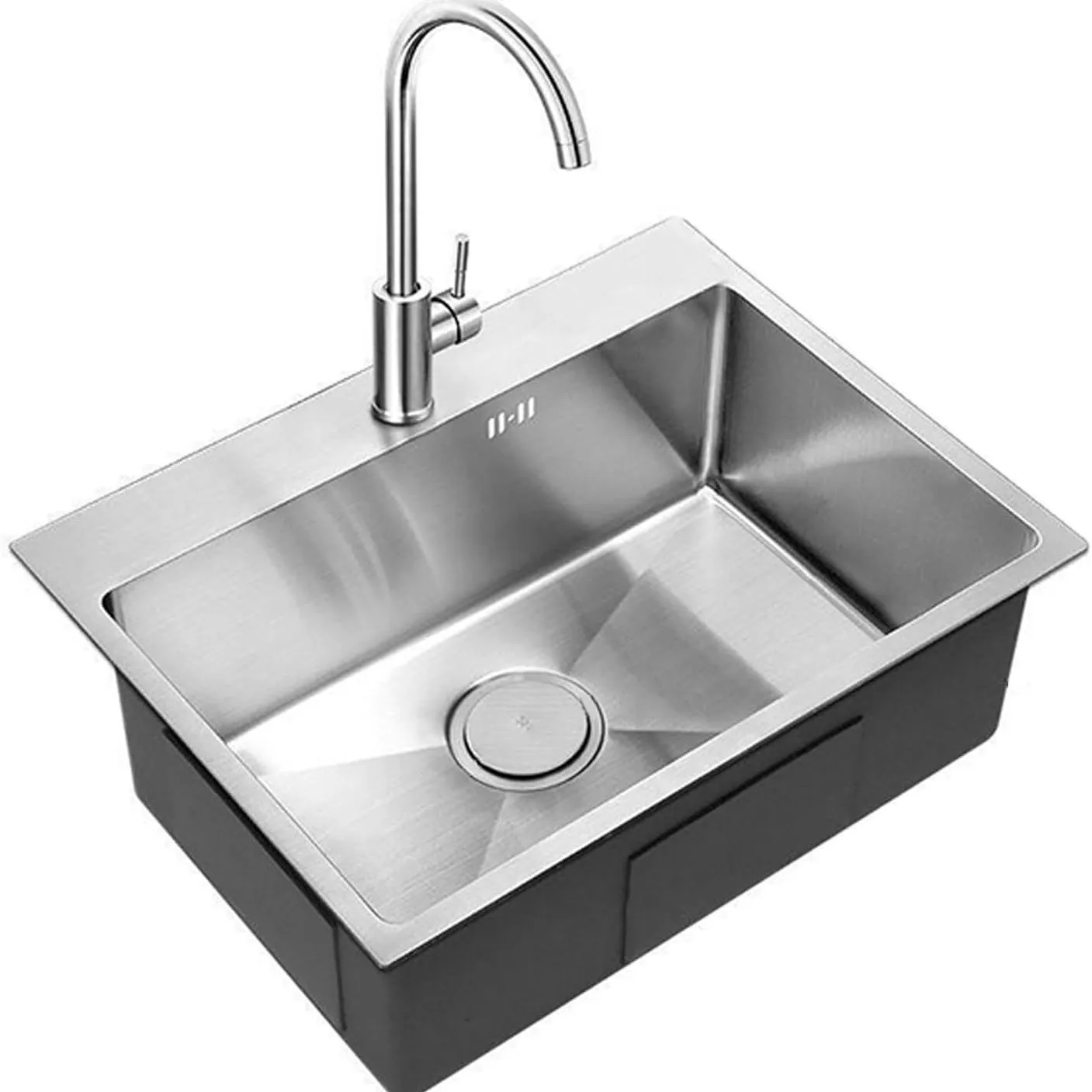 

304 stainless steel handmade single slot household vegetable washing plate dishwashing sink under the counter basin sink brushed