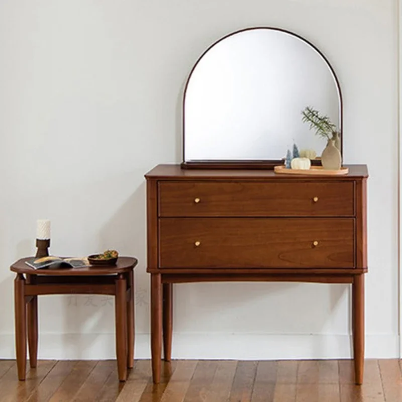 

side teak color storage chest , cherry wood retro dressing cabinet