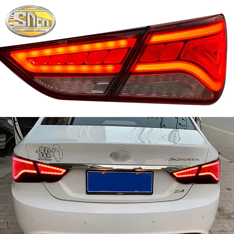 Car LED Tail Light Taillight For Hyundai Sonata YF 2009 - 2015 Rear Fog Lamp + Brake Light + Reverse Light + Dynamic Turn Signal