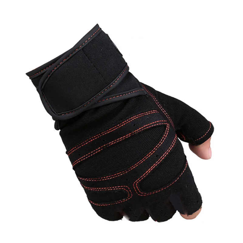 Cycling Gym Gloves Pink Wrist Support Non-Slip Elasticity Workout Gloves Sports Fingerless Gloves Woman Fitness Horizontal Bar