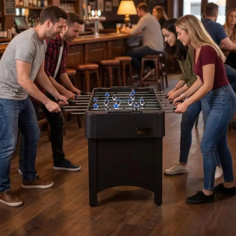 

Foosball Table Competition Full Size Soccer Game Table with 22 Players-Black