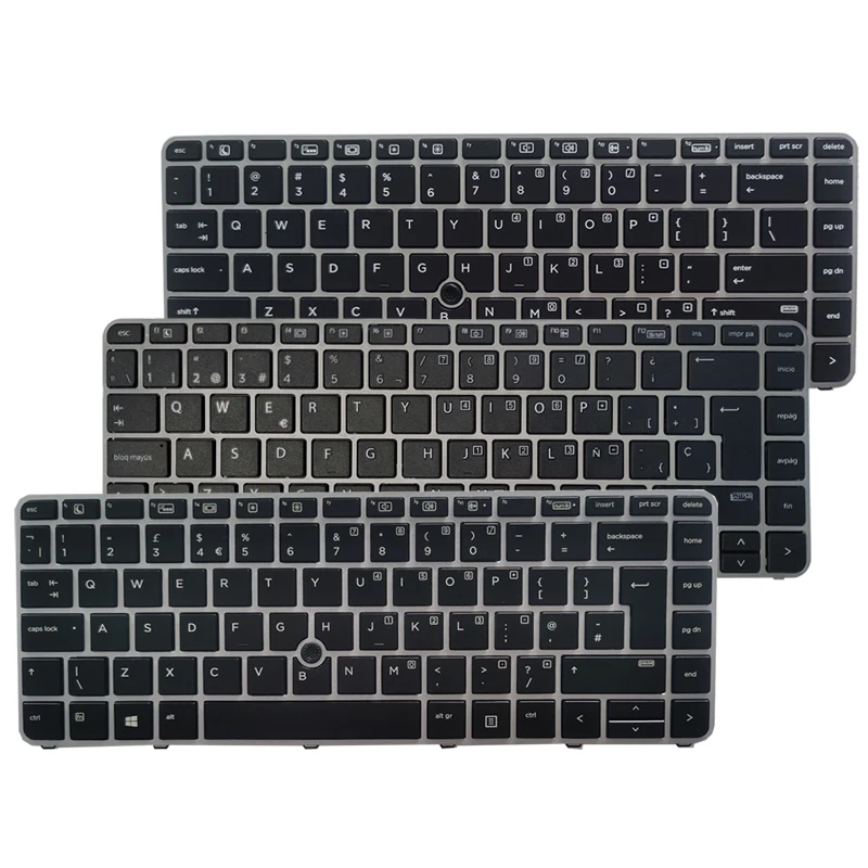 NEW US/UK/Spanish/German laptop Keyboard  For HP EliteBook 840 G3 745 G3 745 G4 840 G4 848 G4 with frame with/no Pointing stick