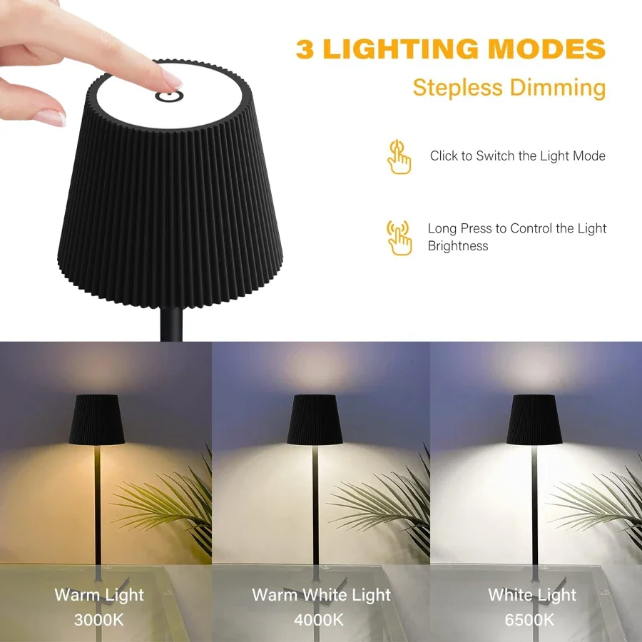 Modern Stripe Minimalist Table Lamp USB Wireless Charging LED Desk Lamps for Bedroom Touch Dimming Creative Bedside Night Light image 2