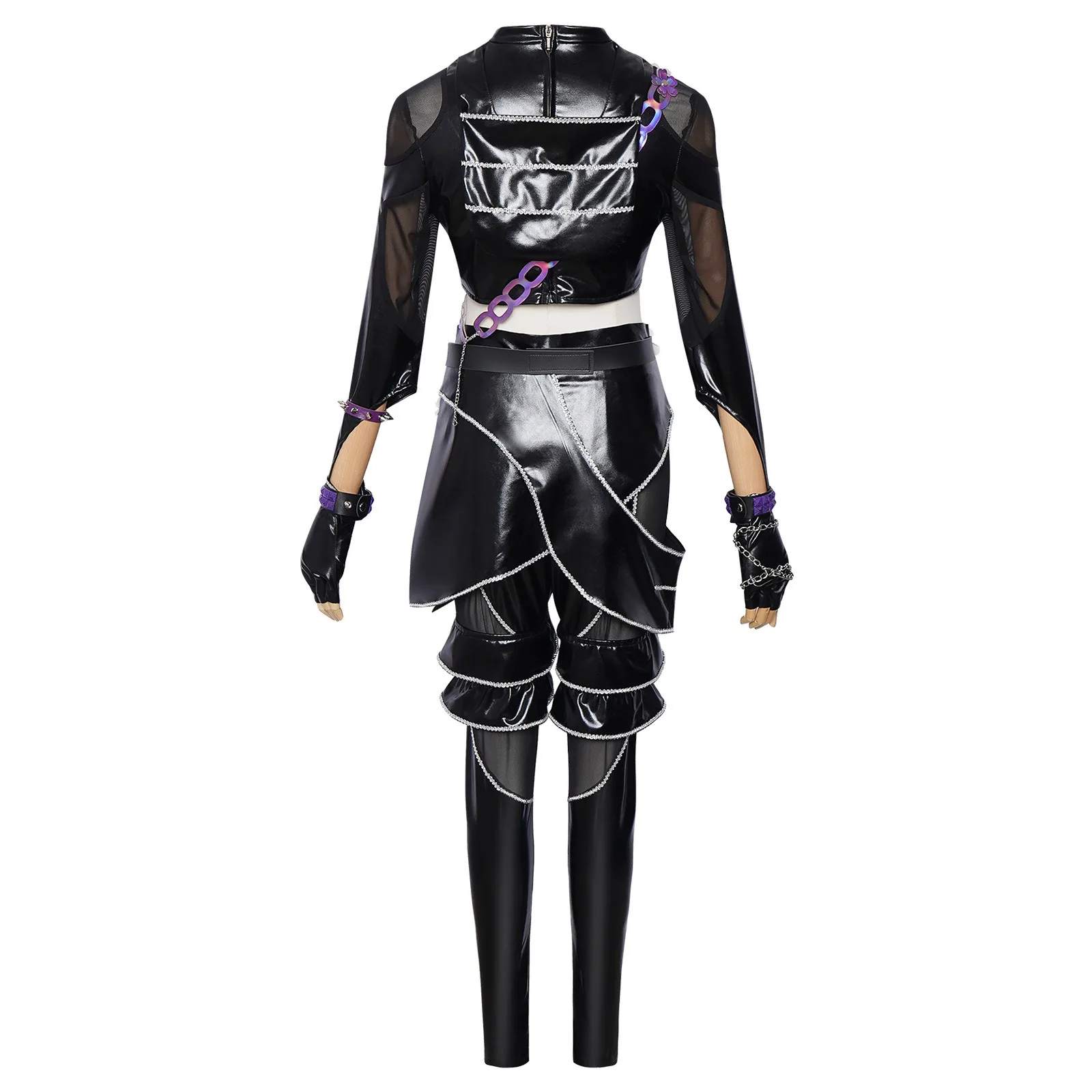 Costume cosplay Mira Zoey Rumi in pelle nera Costume nero per ragazze da donna Festa di Halloween Kpop Rumi Mira Zoey Battle Suit